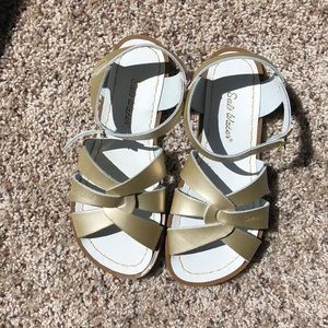 Saltwater gold sandals size 4 UK (6 US)